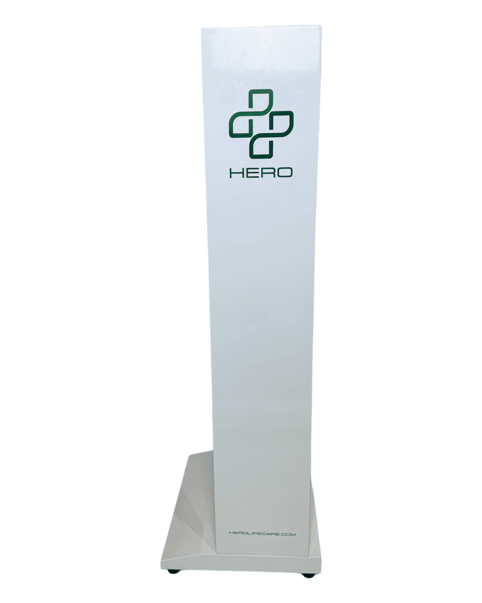 Rear view of HERO5-E Emergency Station smart cabinet with HERO logo, designed for compact emergency equipment storage in public or private spaces.