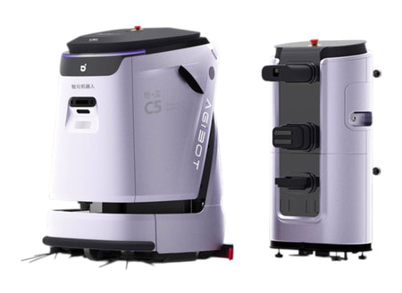 Agibot C5 AI cleaning machine with water tank and cleaning components