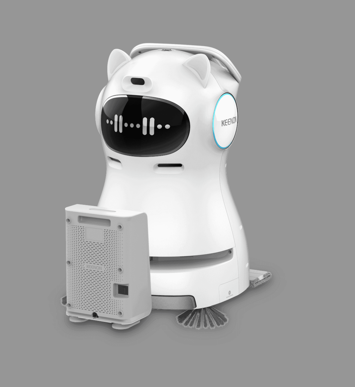 Kleenbot C30 cleaning robot with a removable battery compartment, ensuring long-lasting performance for industrial and commercial cleaning.