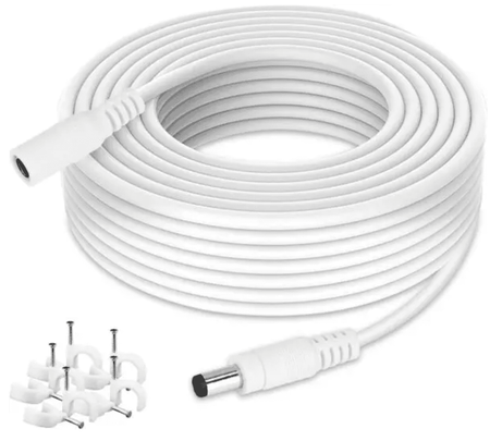 CamerEye Power Extension Cable 33ft - Enhance Reach for pool safety cameras. Includes mounting clips for easy installation in home & garden setups.