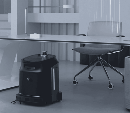 Phantas 4-in-1 CleaningBot - AI Floor Robot cleaning under office desk. Ideal for commercial spaces with automated floor maintenance.