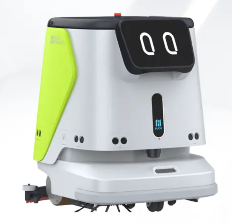 AI floor cleaning robot with dual side brushes for effective hygiene