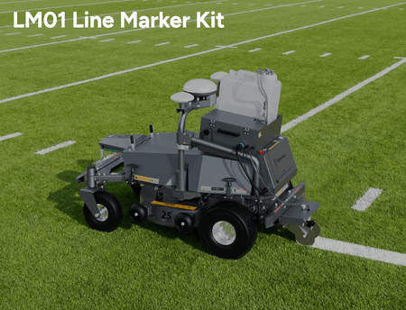 Robotic sports field mower with navigation system
