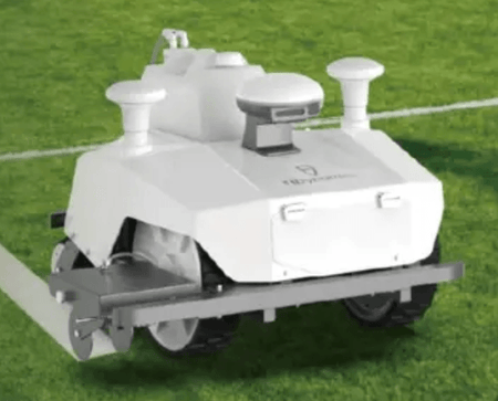 FJDynamics PaintMaster Pro robotic lawn mower on field