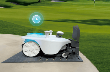 Robotic lawn mower with smart technology for efficient turf management