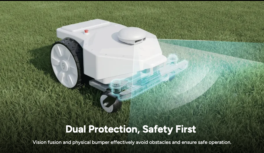 Autonomous robotic mower with vision sensors for obstacle avoidance