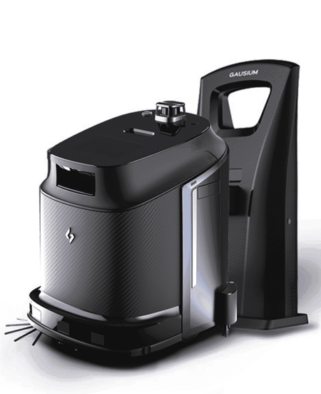 Phantas 4-in-1 CleaningBot - AI Floor Robot paired with docking station. Smart commercial cleaning robot for automated vacuuming and mopping.