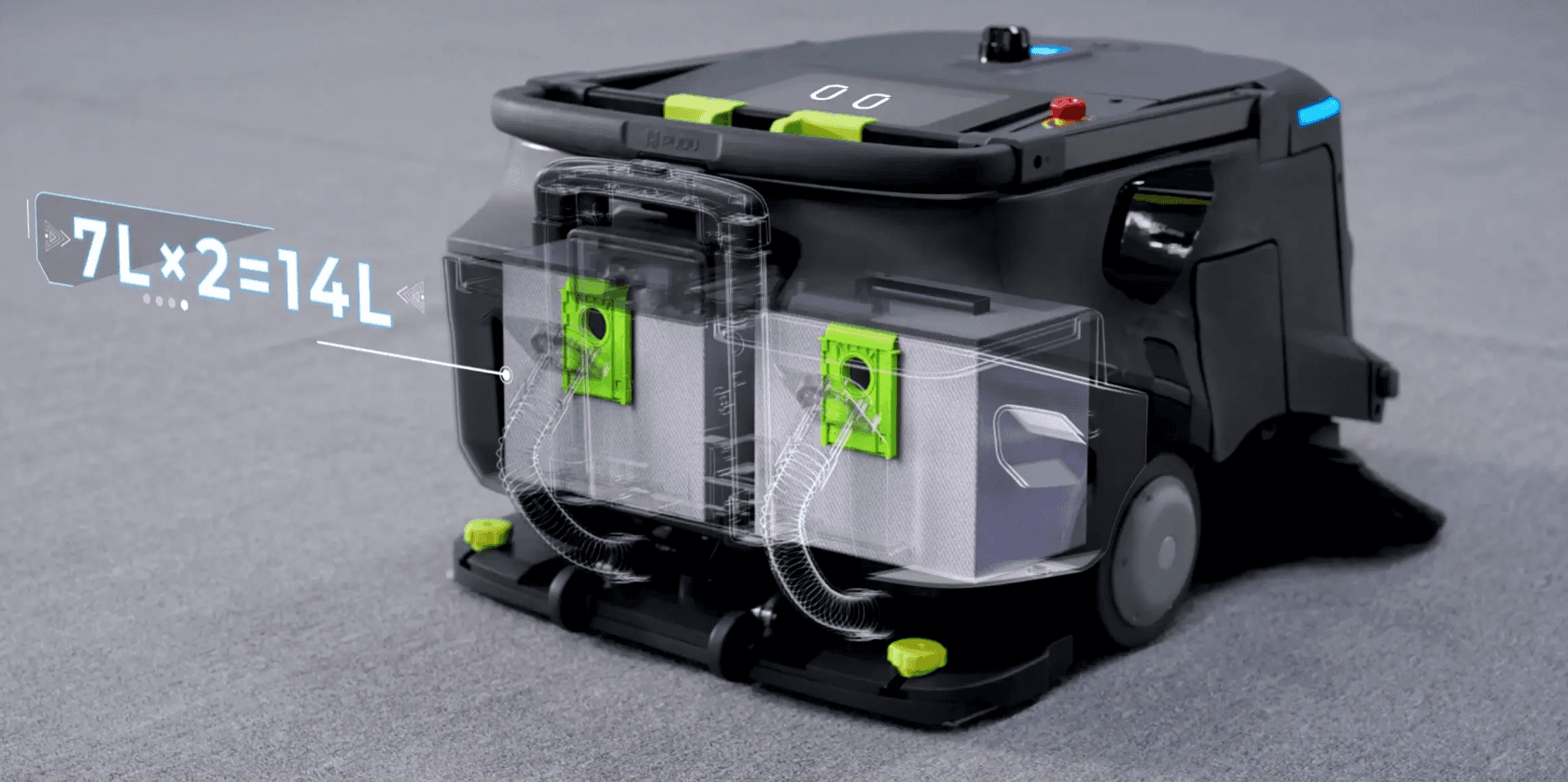 Autonomous cleaning robot with battery capacity display